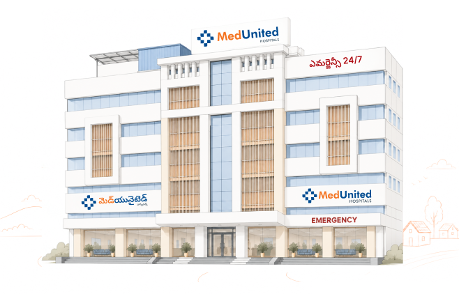 MedUnited Hospitals building in Amalapuram