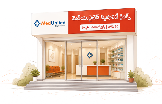 MedUnited Hospitals building in Amalapuram